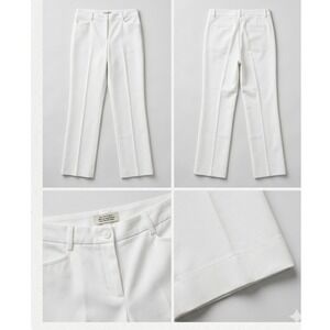 Christopher & Banks Petite White Straight Leg Dress Pants Trousers Size 12P
